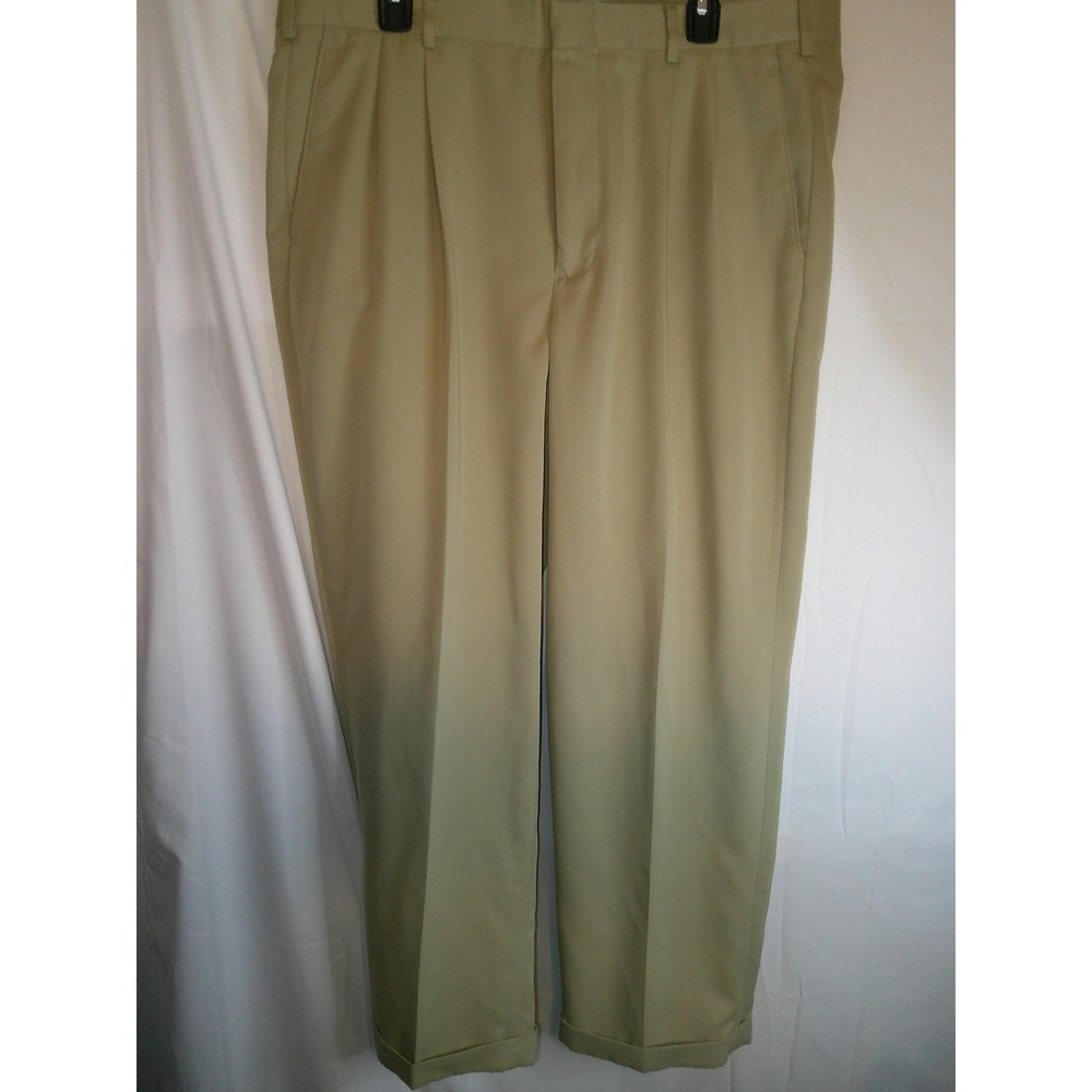 Perry Ellis Portfolio Dress Pants‎ Pleated Front Khaki Beige 38x30